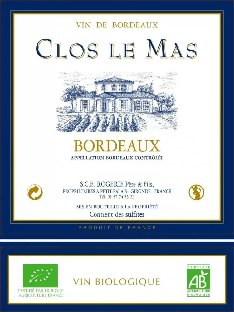 Clos le mas vin rouge